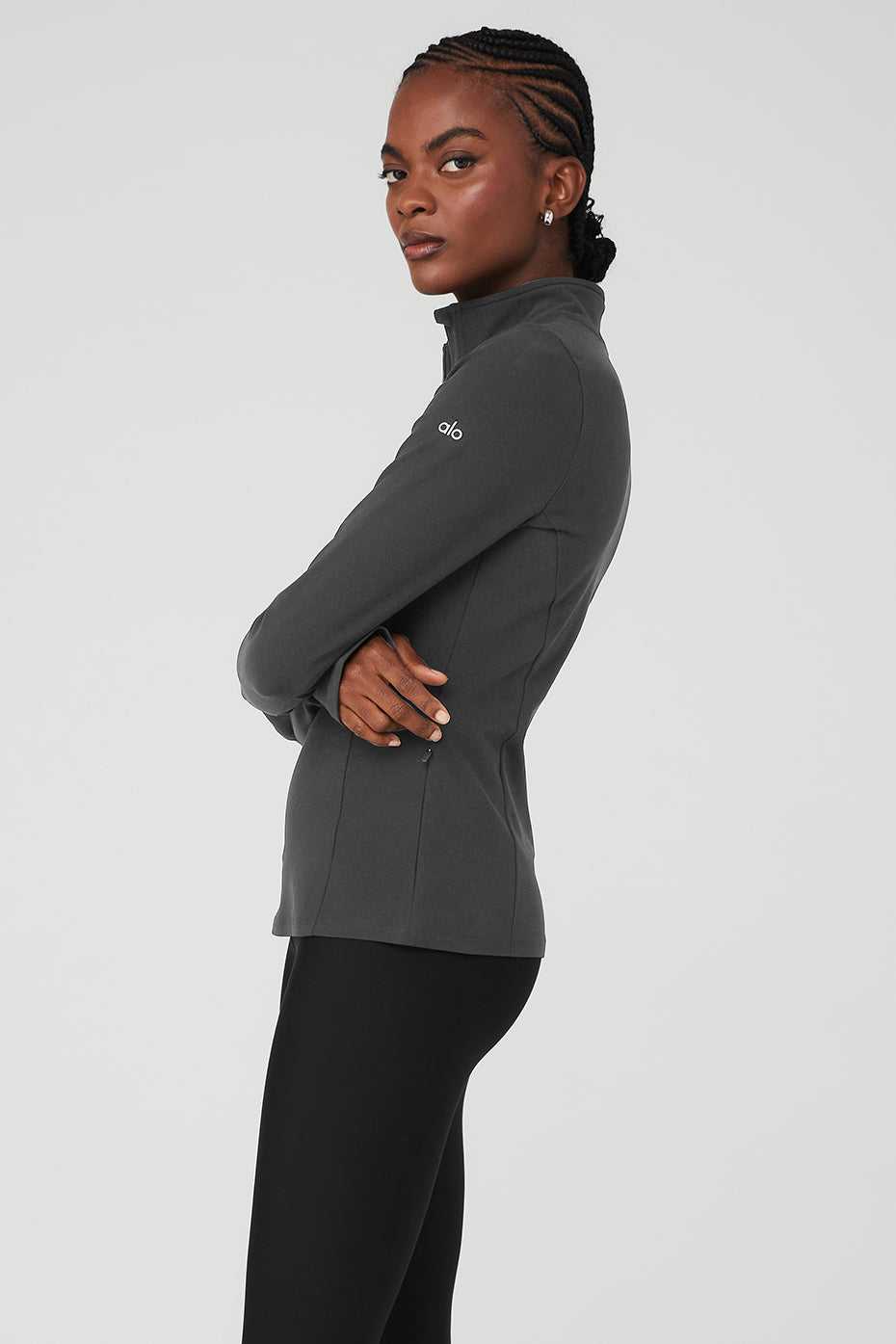 Alo Yoga USA Alosoft 1/2 Zip Rapid Pullover Anthracite | 1536240-EP