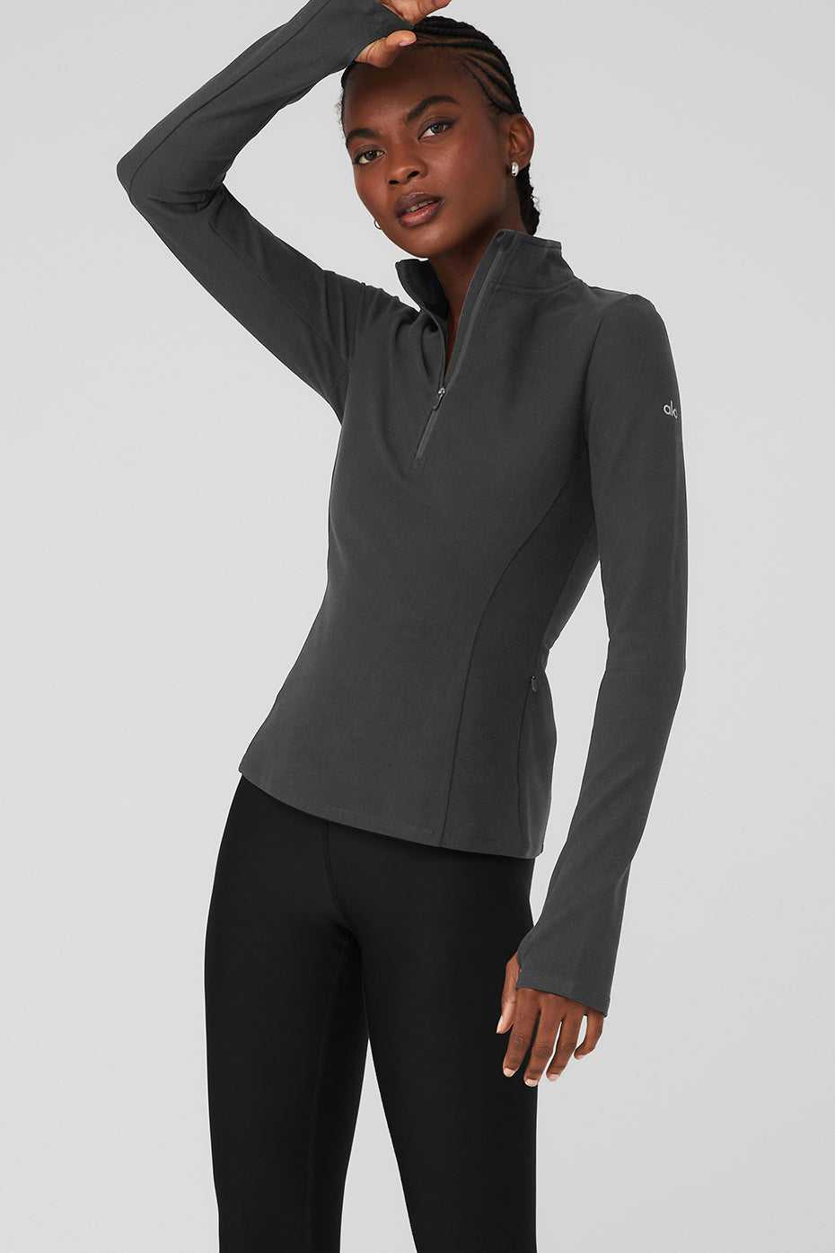 Alo Yoga USA Alosoft 1/2 Zip Rapid Pullover Anthracite | 1536240-EP