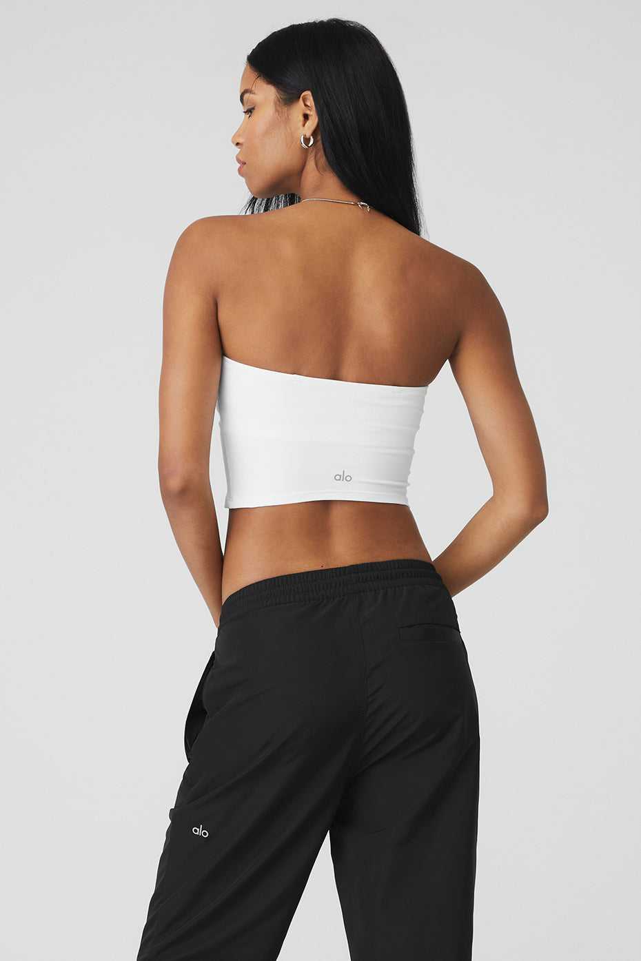 Alo Yoga USA Alosoft Convertible Sunkissed Bandeau White | 8960423-WG