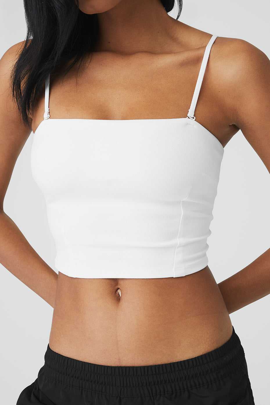 Alo Yoga USA Alosoft Convertible Sunkissed Bandeau White | 8960423-WG