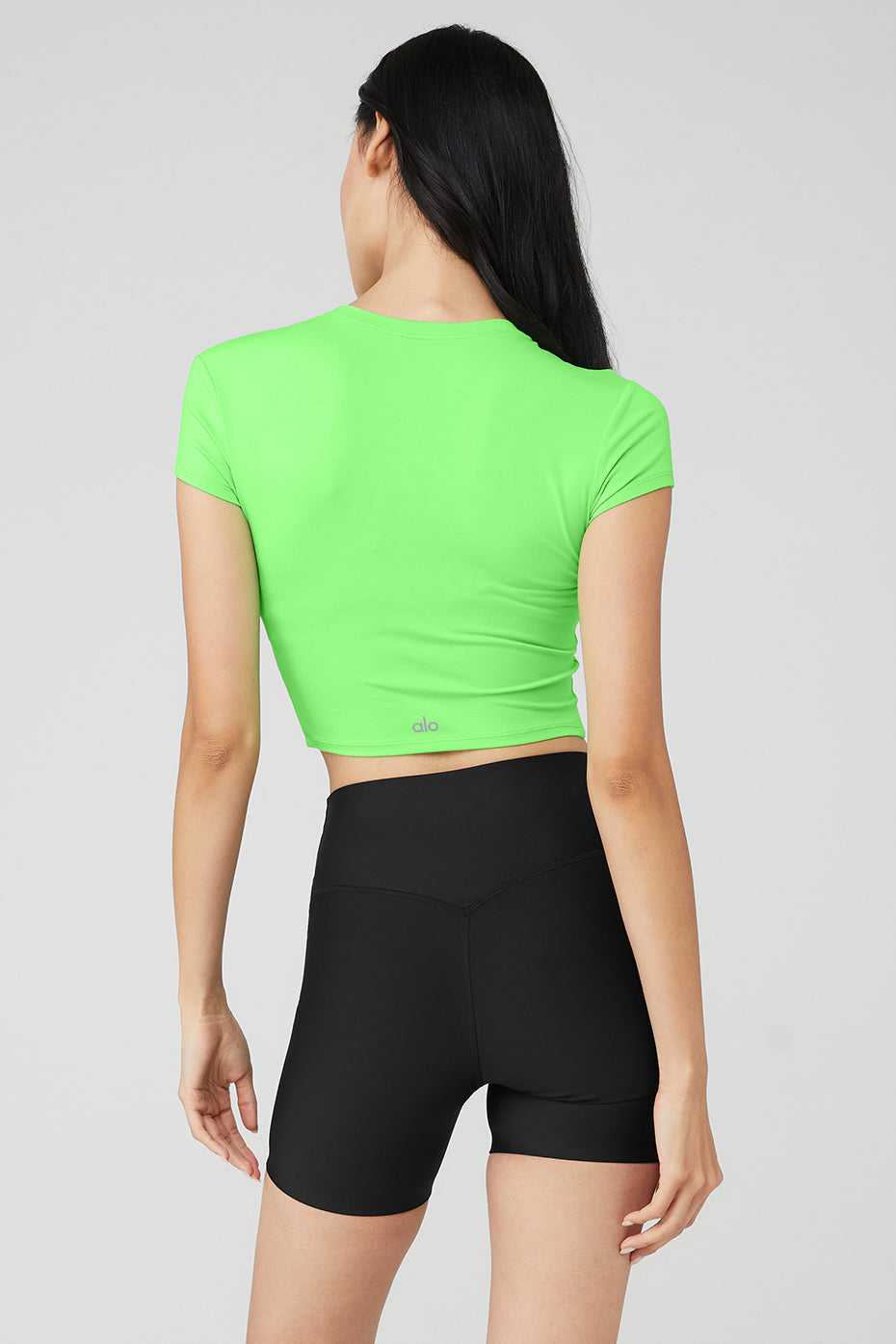 Alo Yoga USA Alosoft Crop Finesse Green Glow | 8351927-QJ