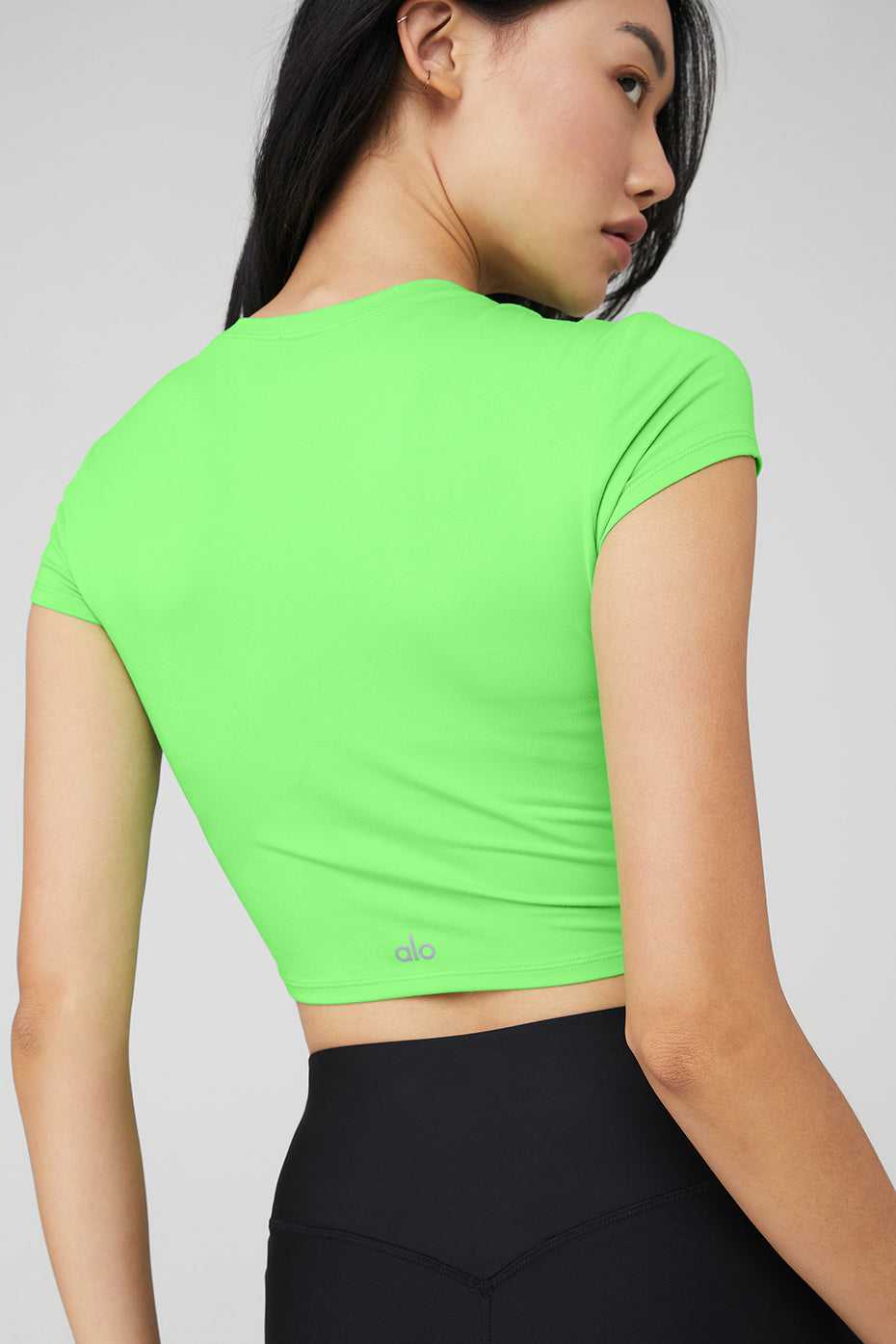 Alo Yoga USA Alosoft Crop Finesse Green Glow | 8351927-QJ