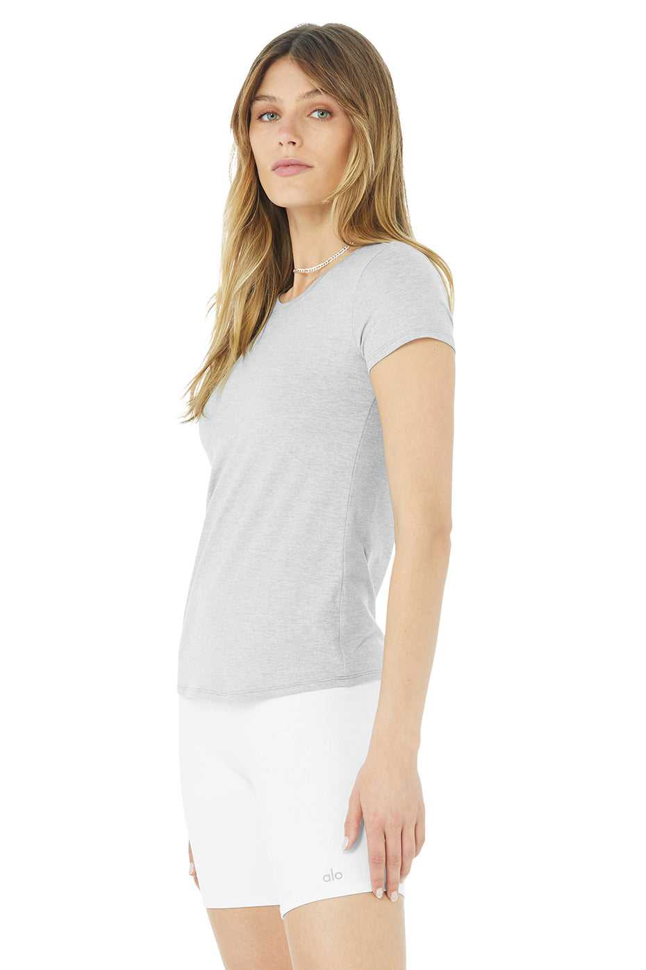 Alo Yoga USA Alosoft Finesse Tee Athletic Grey | 3925840-TR