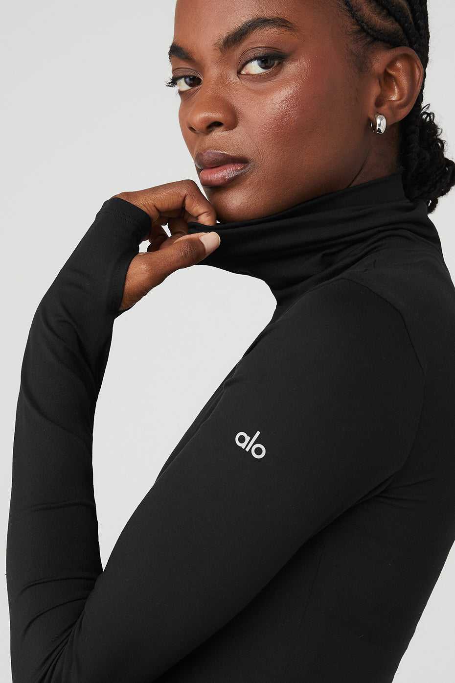 Alo Yoga USA Alosoft Refine Turtleneck Black | 4639125-QG