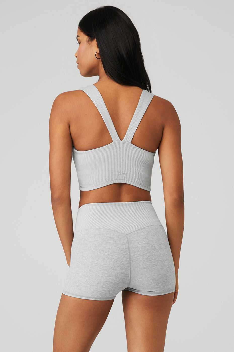 Alo Yoga USA Alosoft Ribbed Chic Athletic Grey | 8453927-UB