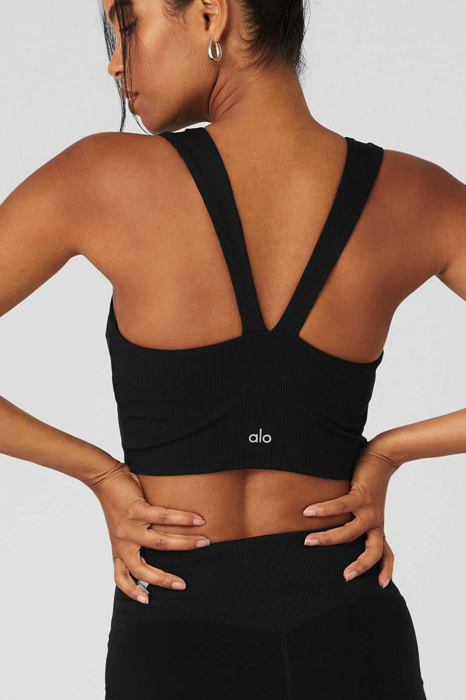 Alo Yoga USA Alosoft Ribbed Chic Black | 6248051-ZH