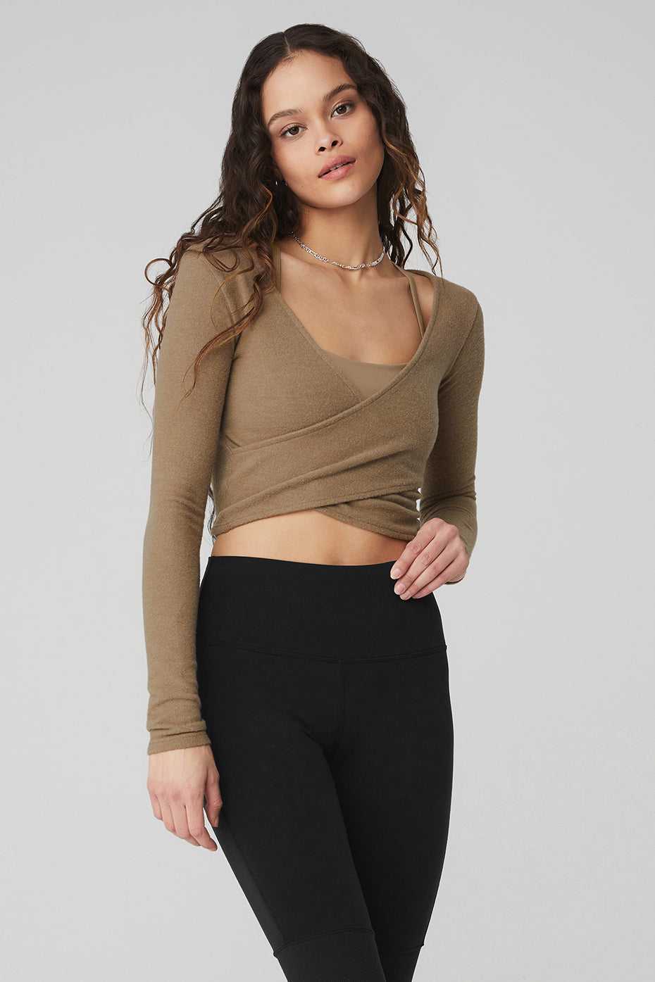 Alo Yoga USA Amelia Luxe Crop Gravel | 2690738-ER