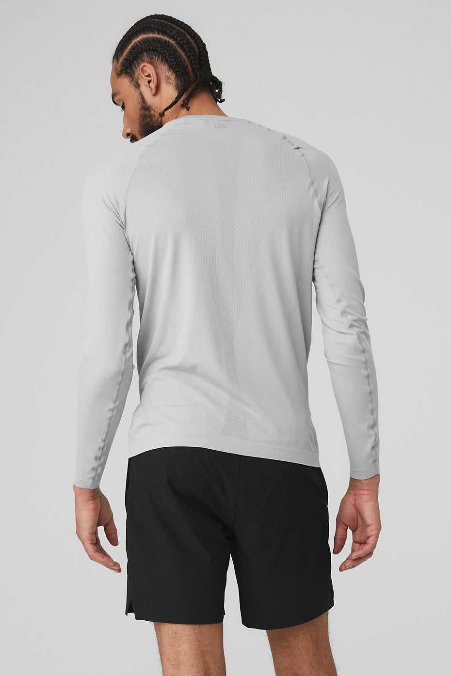 Alo Yoga USA Amplify Seamless Long Sleeve Athletic Grey | 0832749-QG