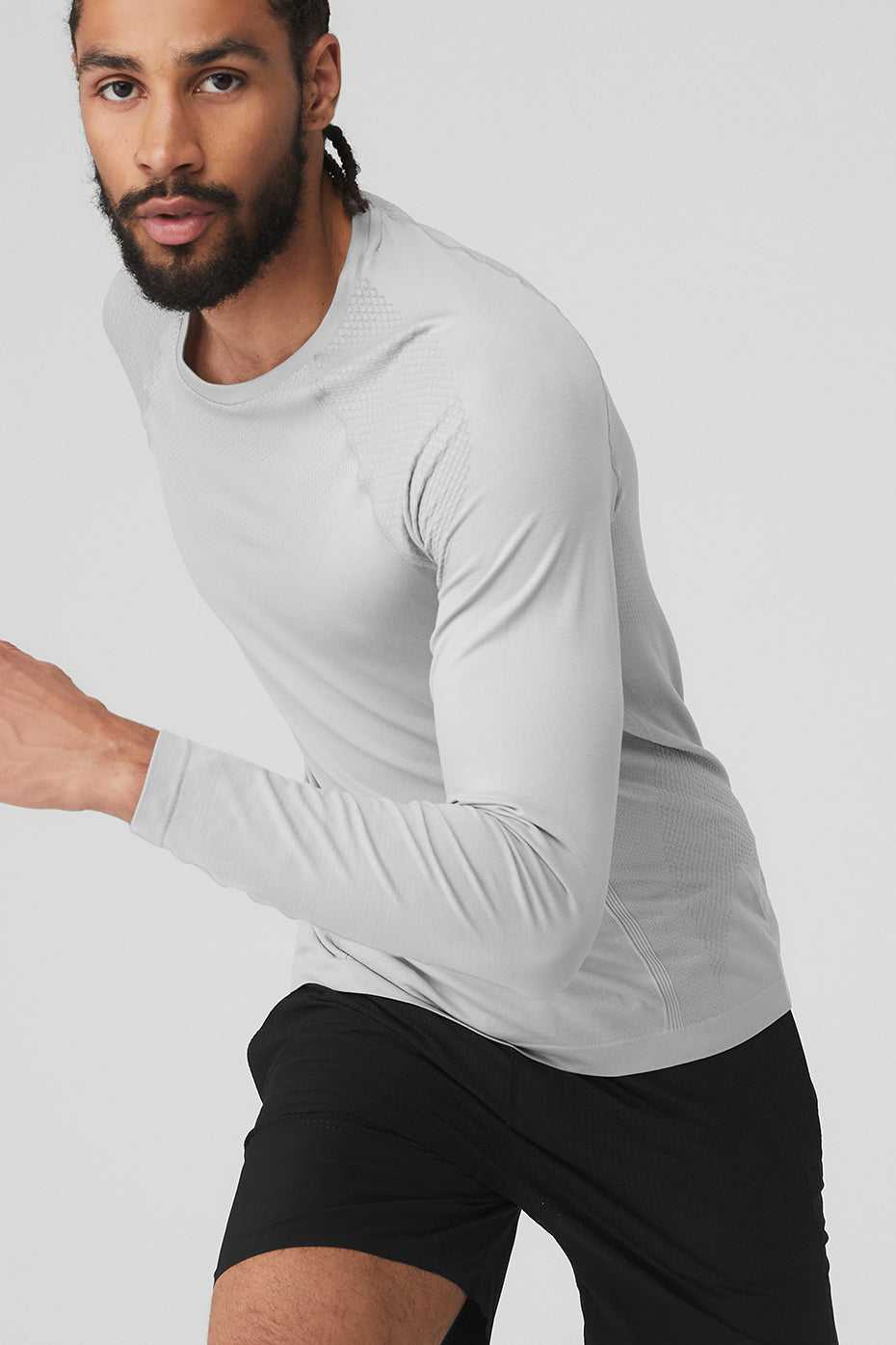 Alo Yoga USA Amplify Seamless Long Sleeve Athletic Grey | 0832749-QG