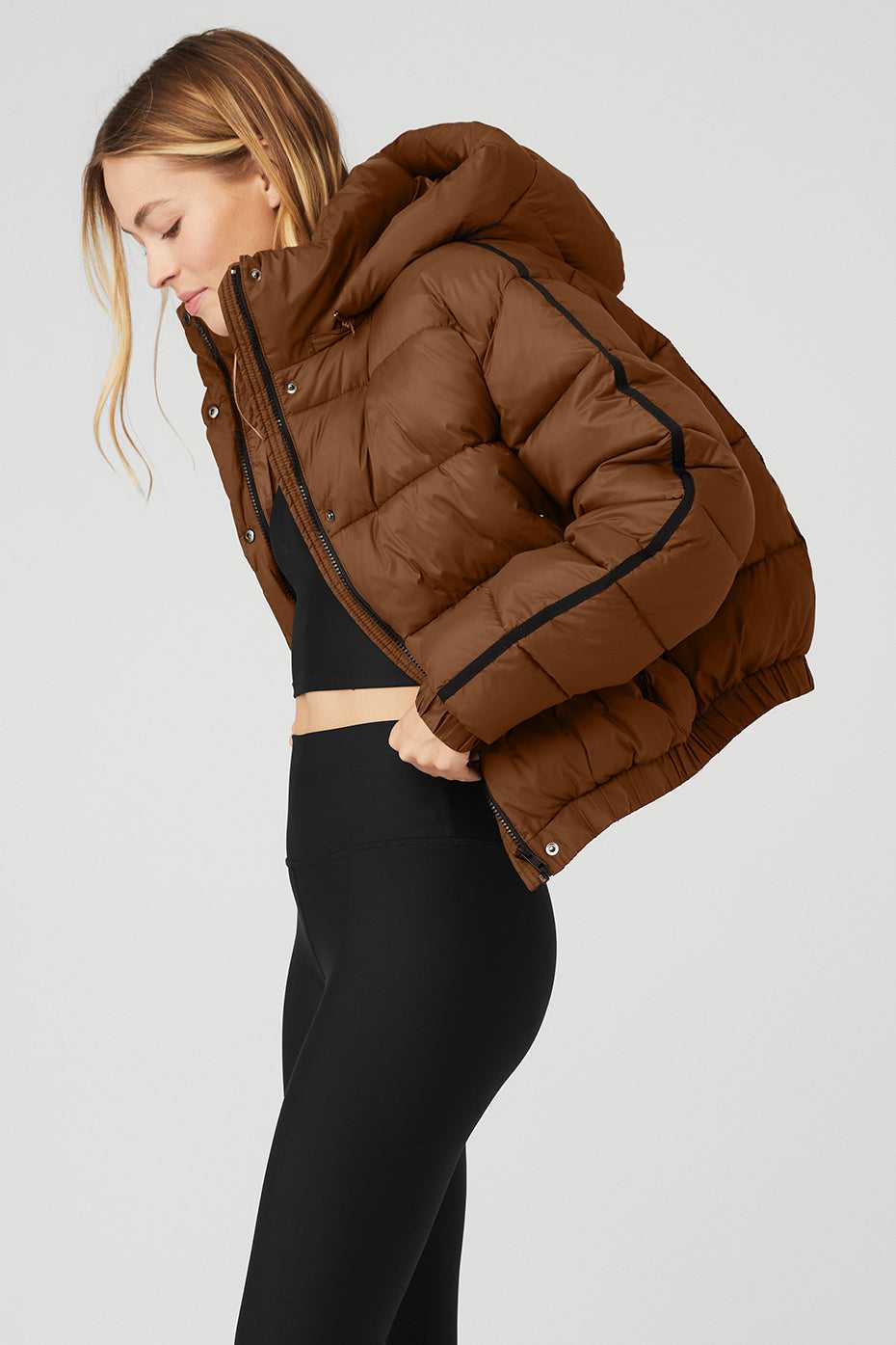 Alo Yoga USA Aspen Love Puffer Cinnamon Brown | 9701385-ZG