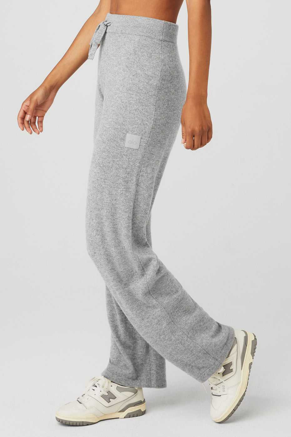 Alo Yoga USA Cashmere High-Waist Jet Set Wide Leg Dove Grey | 6031592-NX