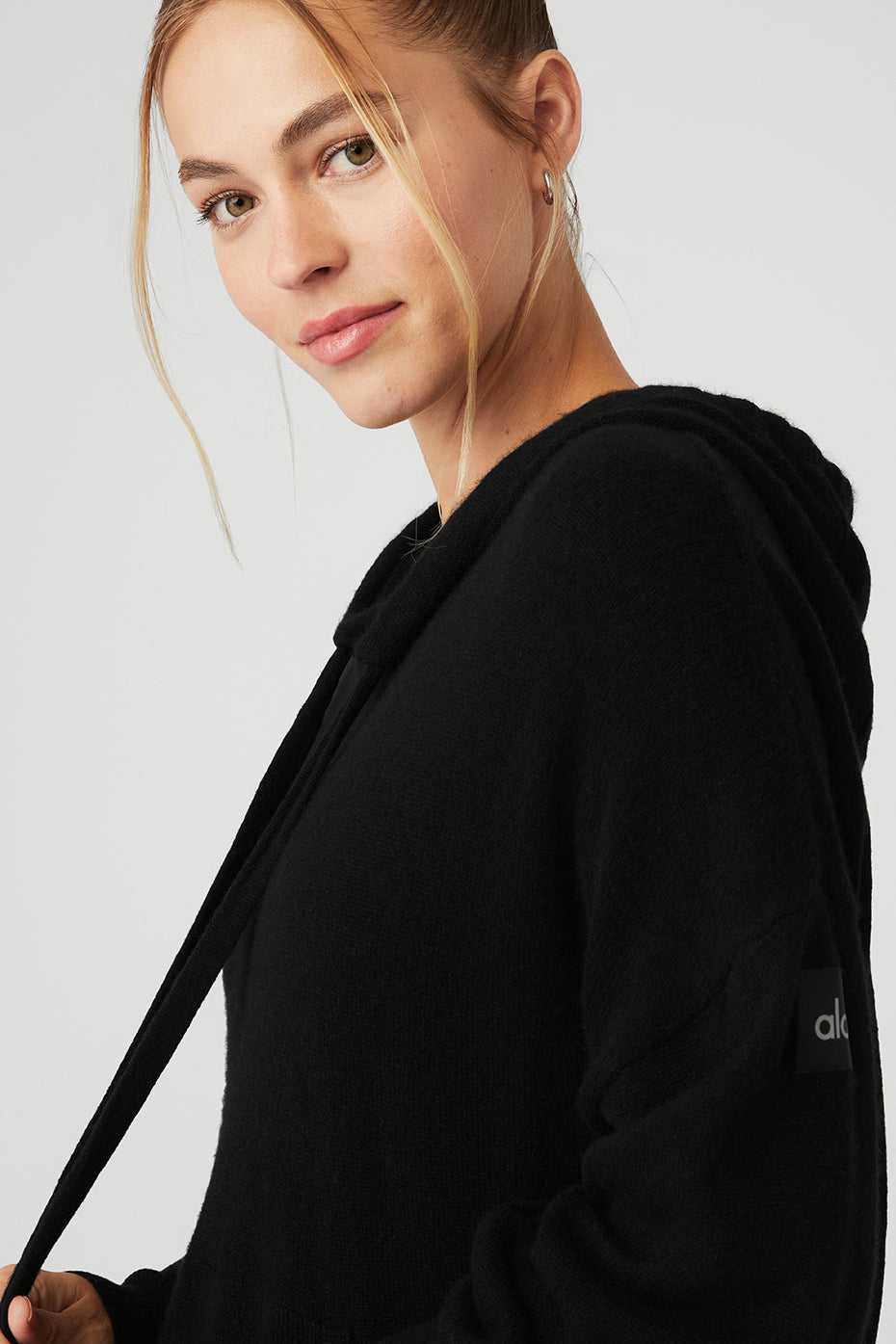 Alo Yoga USA Cashmere Jet Set Black | 9236045-AW