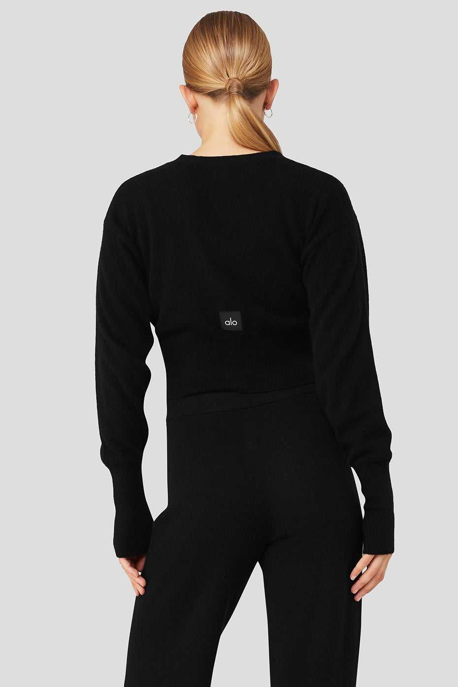 Alo Yoga USA Cashmere Jet Set Cardigan Black | 1657432-UA