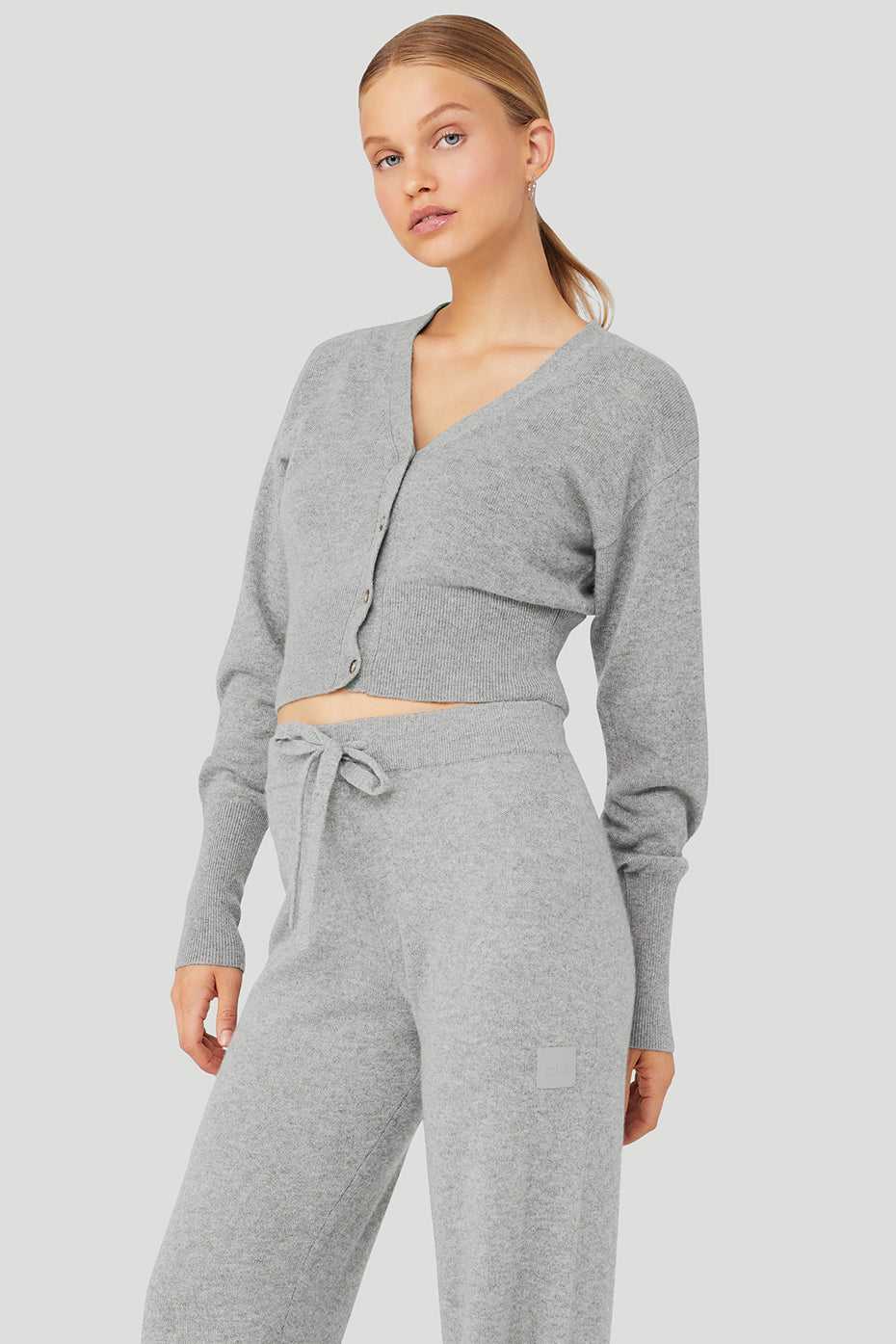 Alo Yoga USA Cashmere Jet Set Cardigan Dove Grey | 7496208-FA