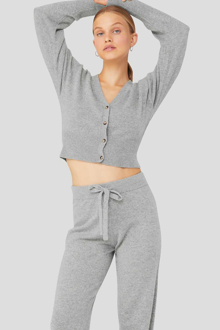 Alo Yoga USA Cashmere Jet Set Cardigan Dove Grey | 7496208-FA