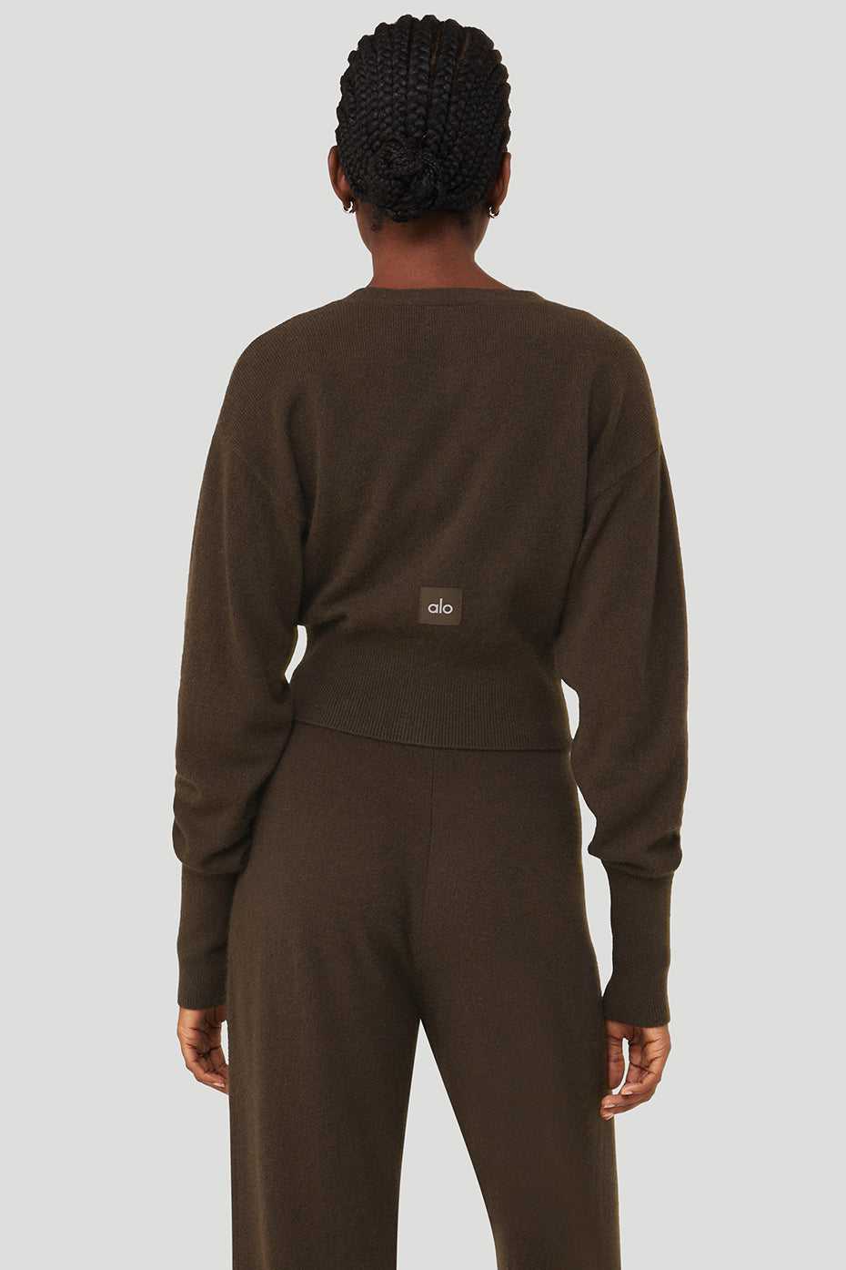 Alo Yoga USA Cashmere Jet Set Cardigan Espresso | 7134960-CQ