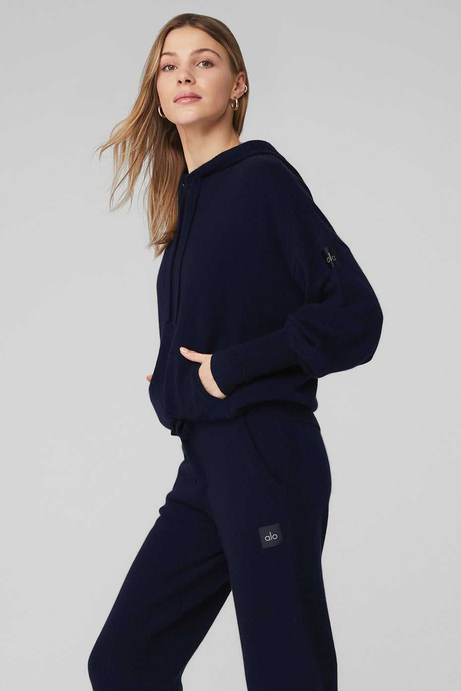 Alo Yoga USA Cashmere Jet Set Navy | 1835264-AV