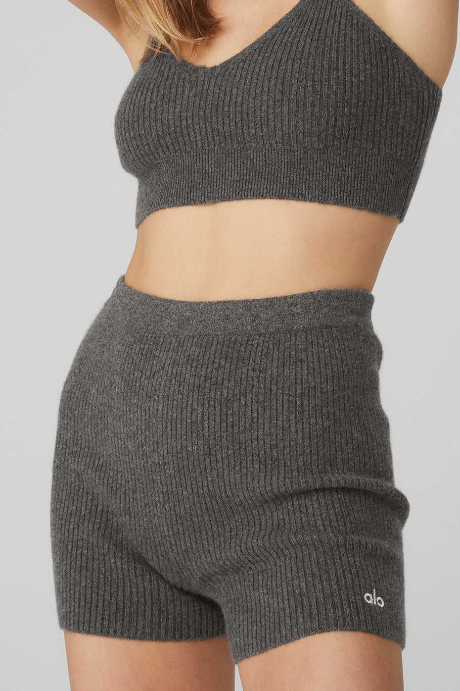 Alo Yoga USA Cashmere Ribbed Staycation Grey Heather | 3085197-JO