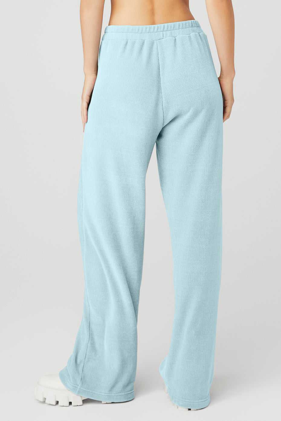 Alo Yoga USA Chenille High-Waist Wide Leg Chalet Chalk Blue | 4856029-QV