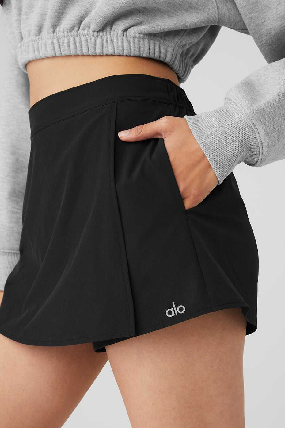 Alo Yoga USA Clubhouse Skort Black | 8567413-XA