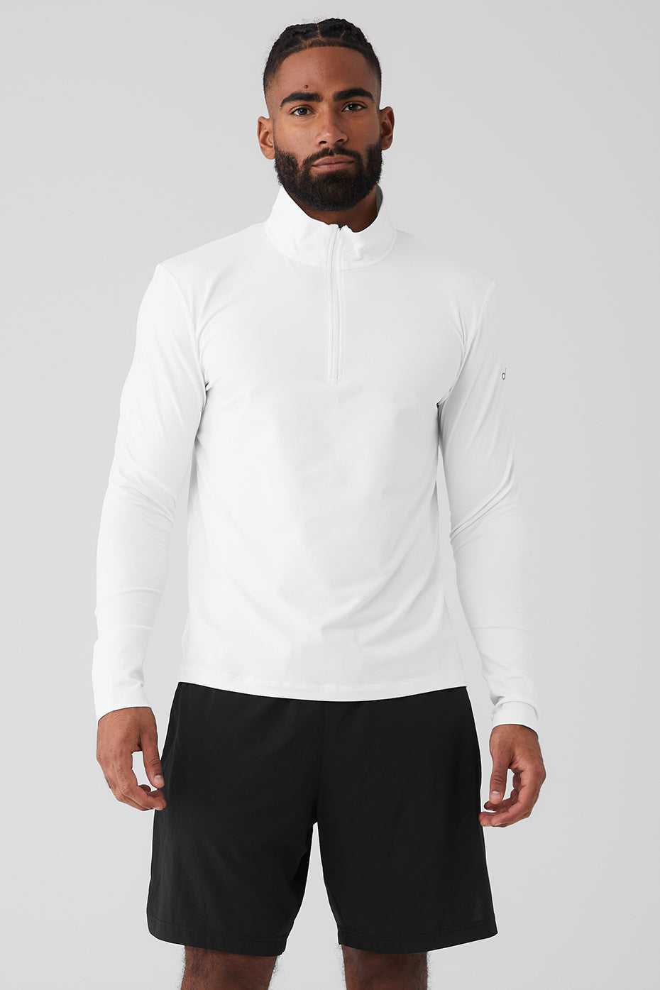 Alo Yoga USA Conquer 1/4 Zip Reform Long Sleeve White | 3408215-MF