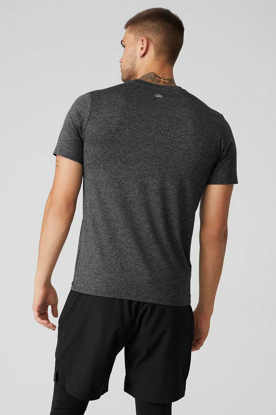 Alo Yoga USA Conquer Reform Crewneck Dark Heather Grey | 4810327-LJ