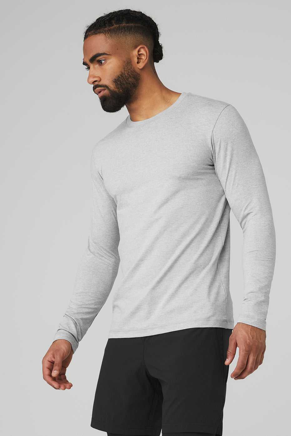 Alo Yoga USA Conquer Reform Crewneck Long Sleeve Athletic Grey | 0173582-DE