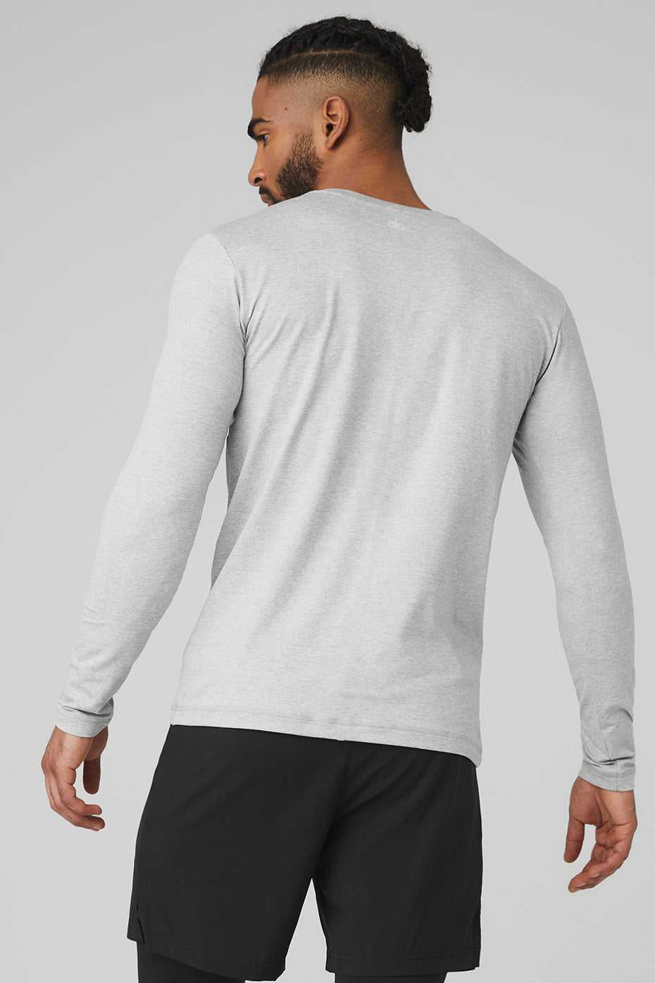 Alo Yoga USA Conquer Reform Crewneck Long Sleeve Athletic Grey | 0173582-DE