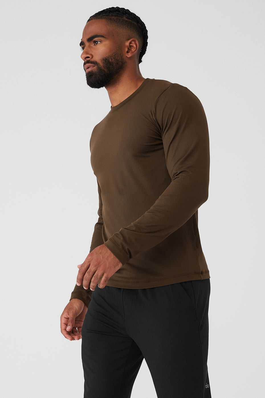 Alo Yoga USA Conquer Reform Crewneck Long Sleeve Espresso | 0845273-RU