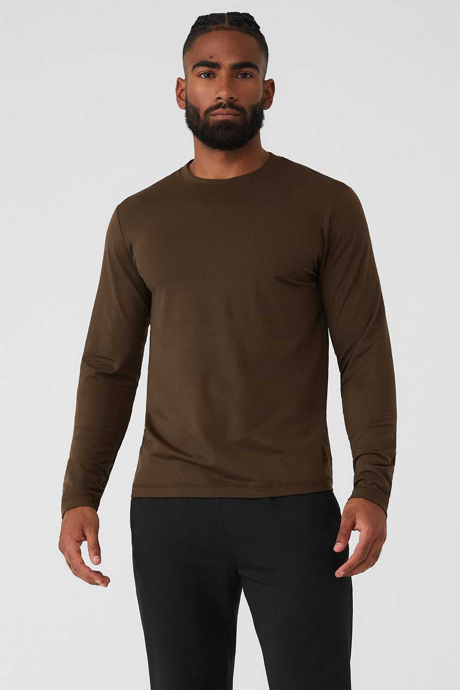 Alo Yoga USA Conquer Reform Crewneck Long Sleeve Espresso | 0845273-RU