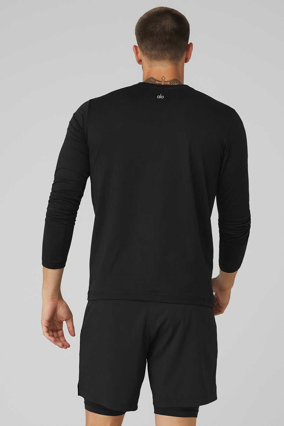 Alo Yoga USA Conquer Reform Crewneck Long Sleeve Black | 8462019-EY