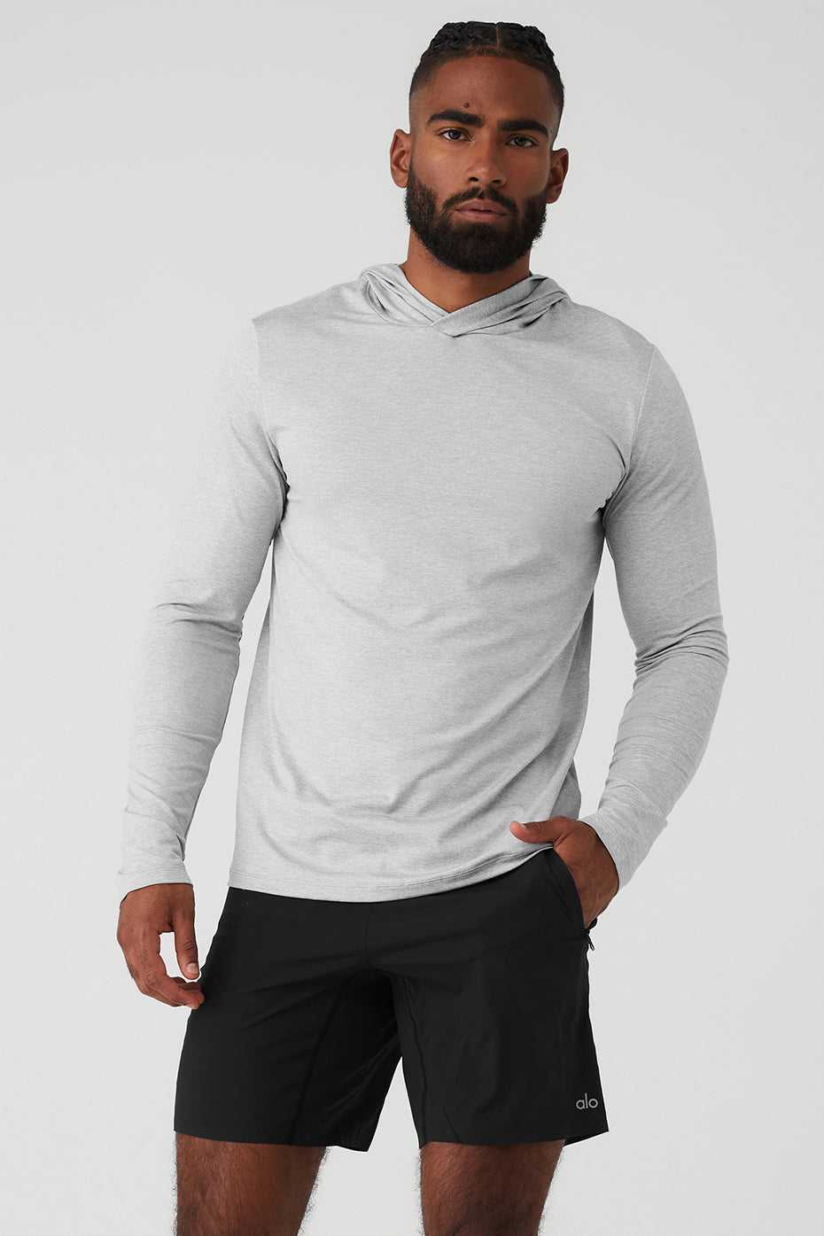 Alo Yoga USA Conquer Reform With Hood Athletic Grey | 9835146-QY