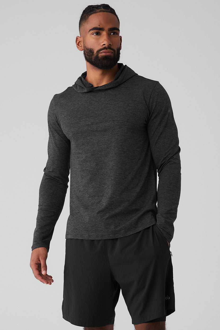 Alo Yoga USA Conquer Reform With Hood Dark Grey | 8142367-FY