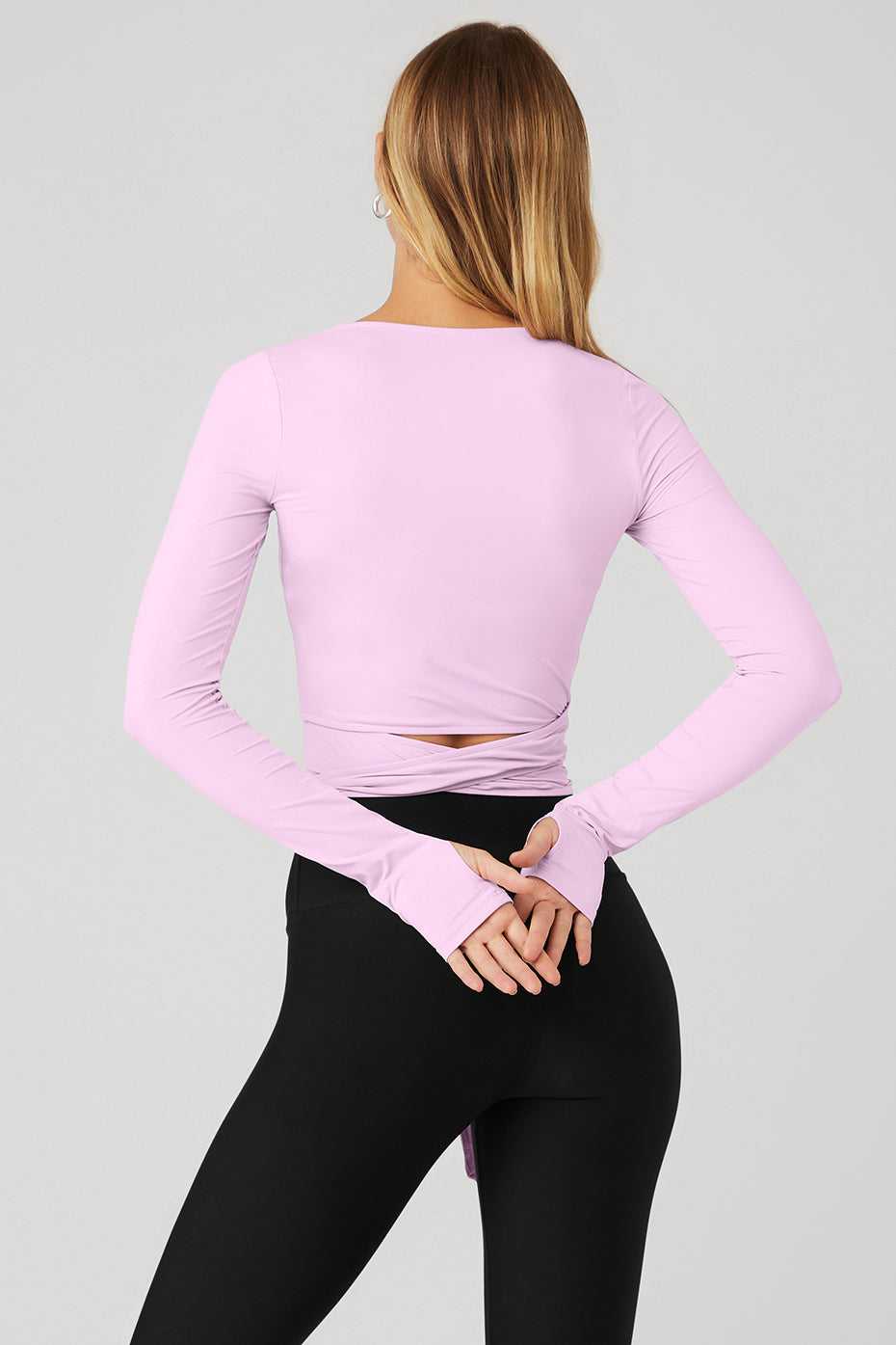 Alo Yoga USA Cropped Escalate Wrap Sugarplum Pink | 5491836-FO