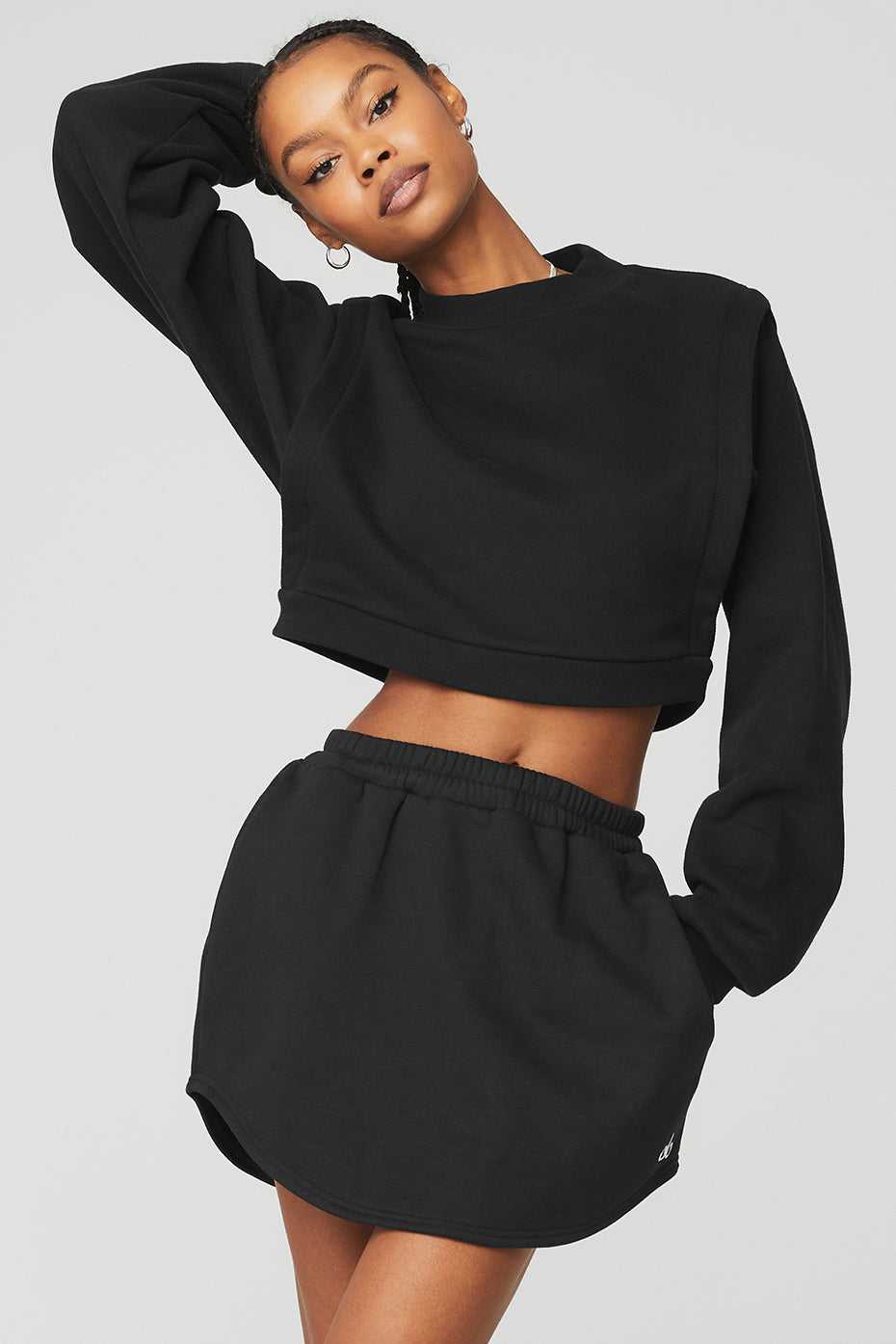 Alo Yoga USA Cropped Fresh Coverup Black | 7352604-AB