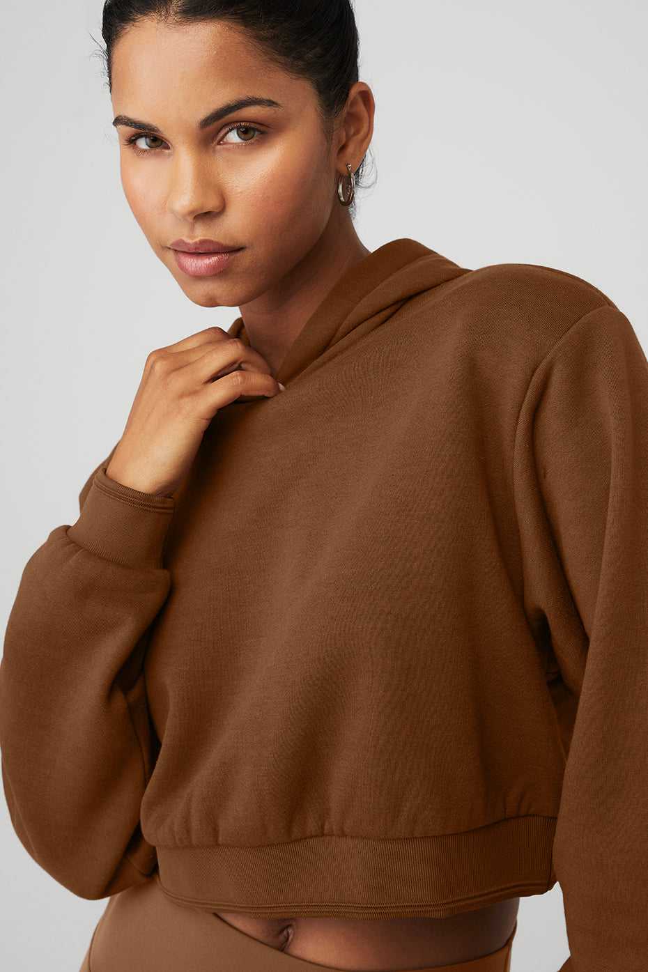 Alo Yoga USA Cropped Headliner Shoulder Pad Cinnamon Brown | 8691052-VB