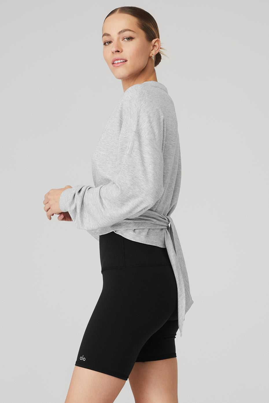 Alo Yoga USA Dreamy Wrap Pullover Athletic Grey | 2508614-XZ