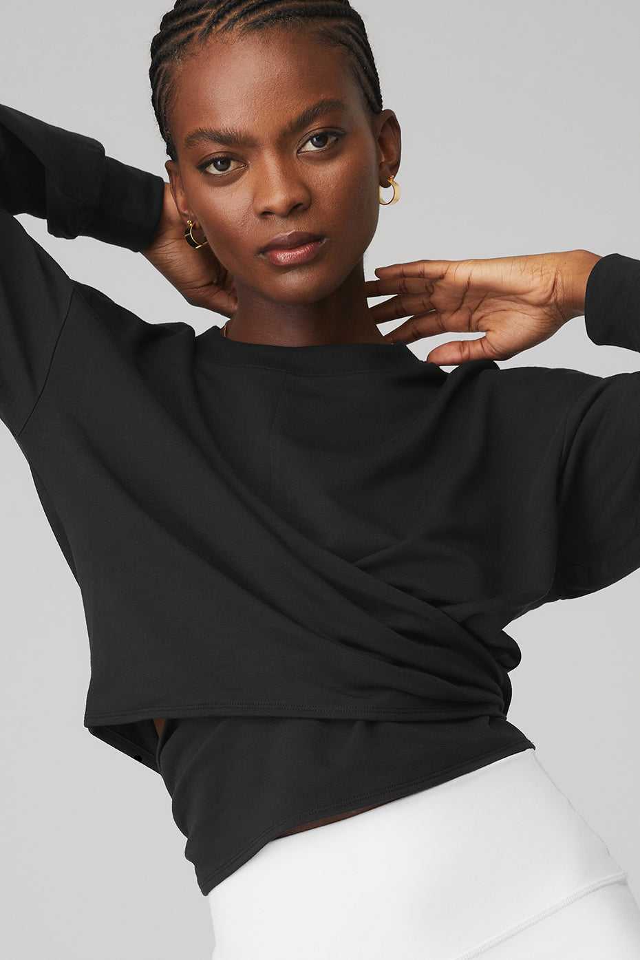 Alo Yoga USA Dreamy Wrap Pullover Black | 4206831-SU