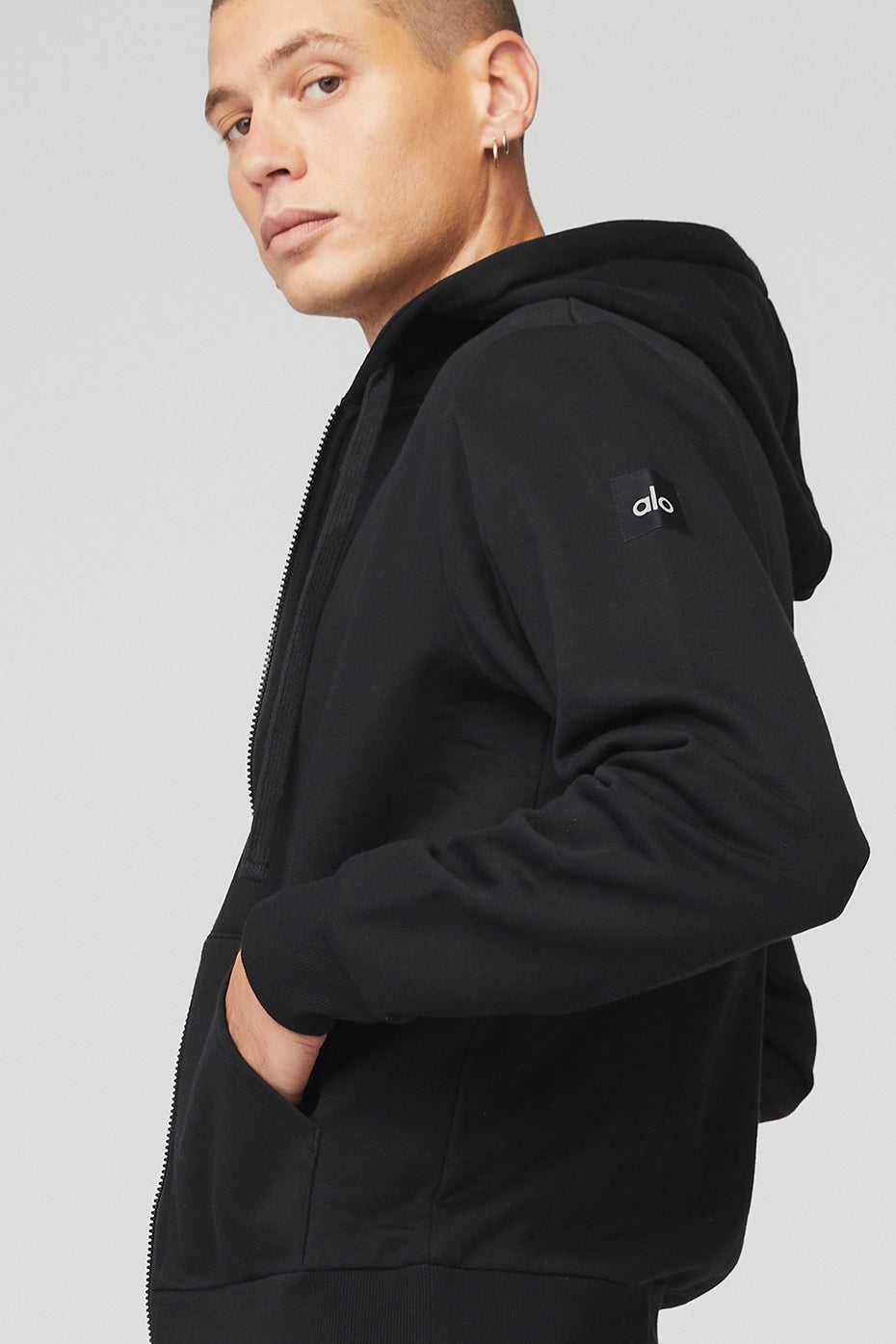 Alo Yoga USA Everyday Full Zip Black | 0872593-XG