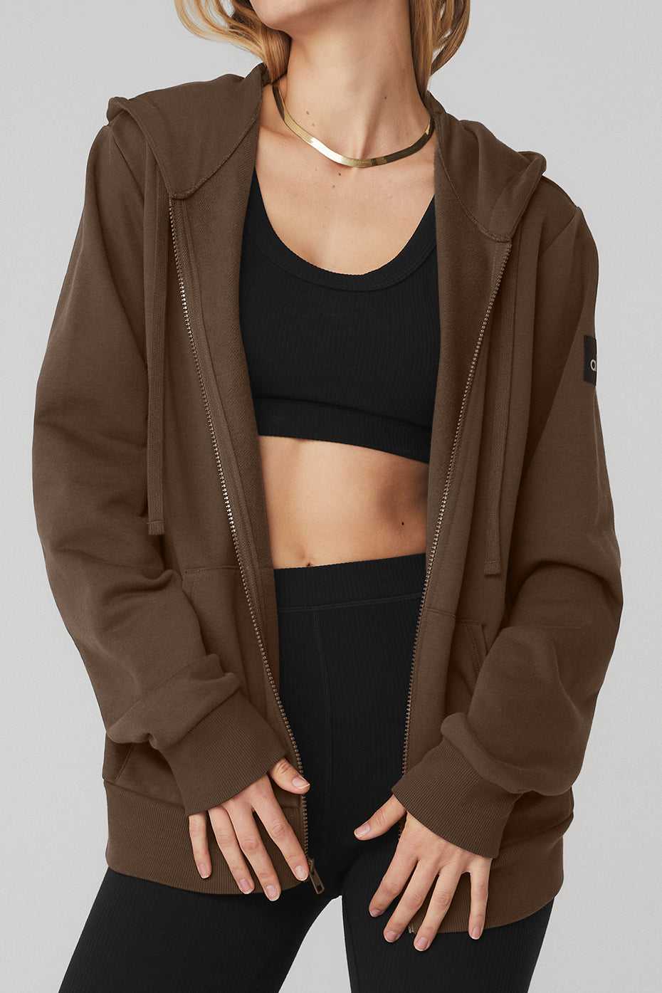 Alo Yoga USA Everyday Full Zip Espresso | 7819032-XW