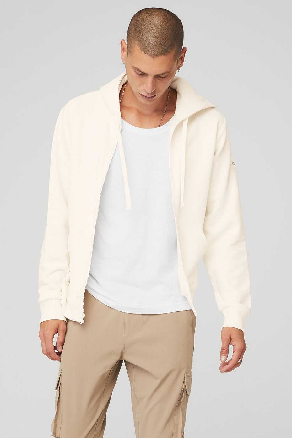 Alo Yoga USA Everyday Full Zip Ivory | 2683410-KU