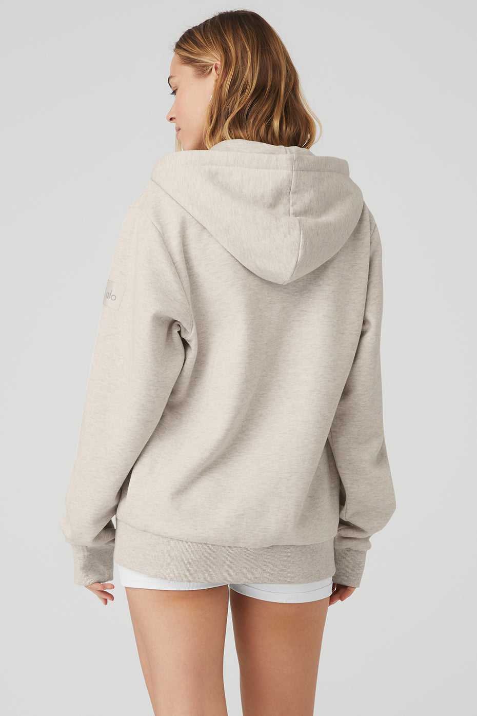 Alo Yoga USA Everyday Full Zip Oatmeal Heather | 4653798-UR