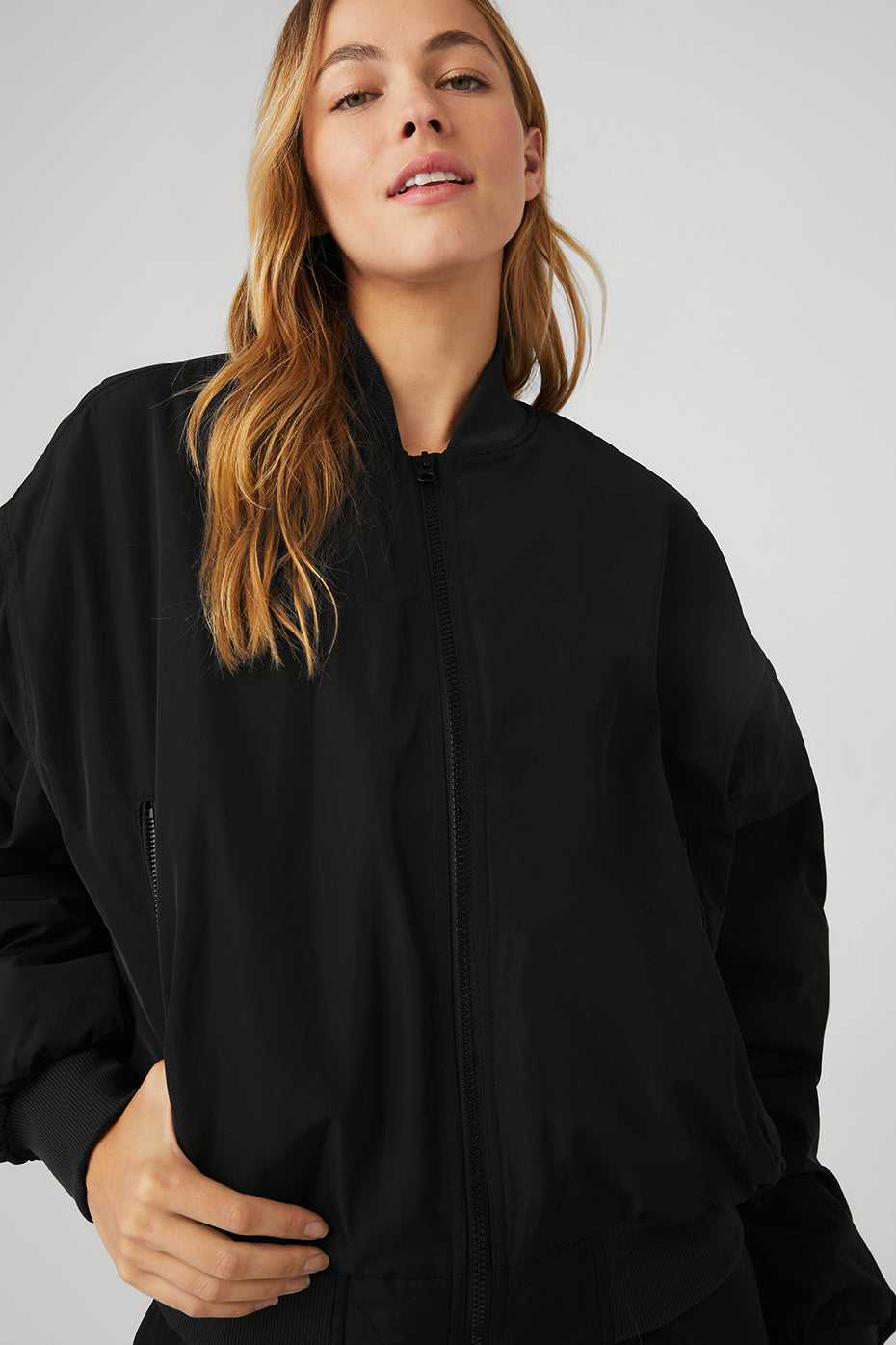 Alo Yoga USA Faux Fur Urbanite Bomber Black | 0125369-VT