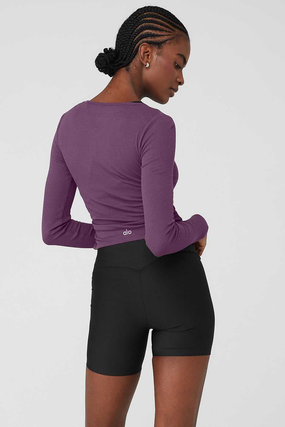 Alo Yoga USA Gather Long Sleeve Dark Plum | 6450937-KI