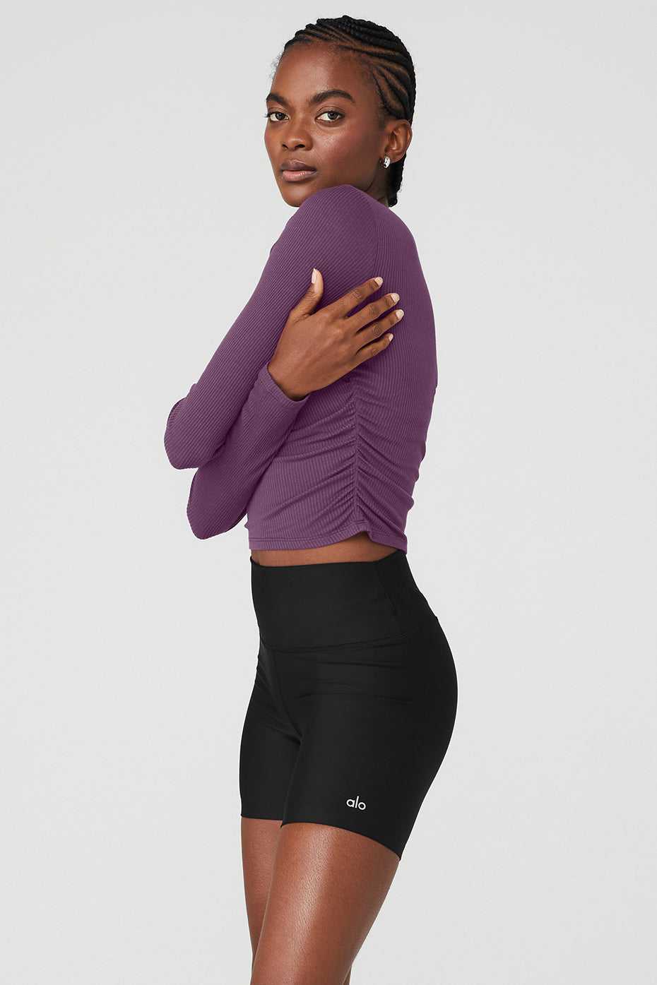 Alo Yoga USA Gather Long Sleeve Dark Plum | 6450937-KI