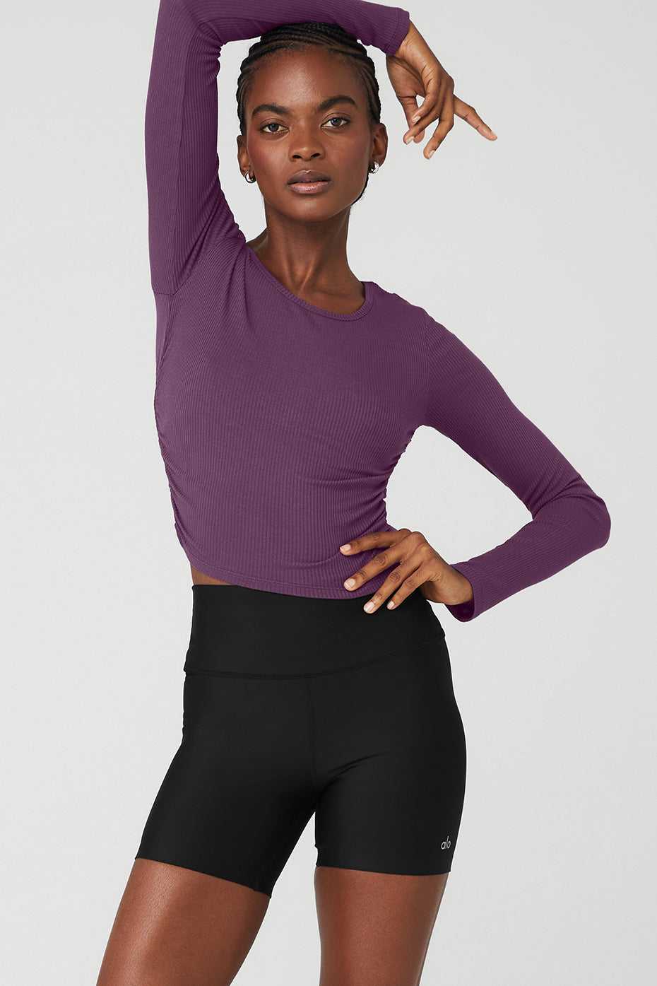 Alo Yoga USA Gather Long Sleeve Dark Plum | 6450937-KI