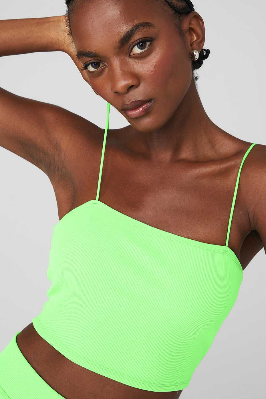 Alo Yoga USA Goddess Ribbed Bandeau Green Glow | 0146583-XR