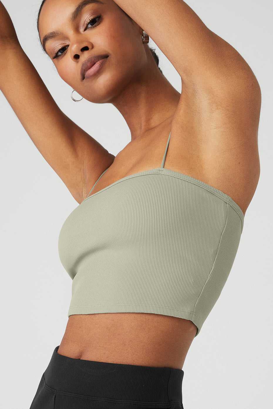 Alo Yoga USA Goddess Ribbed Bandeau Limestone | 2680539-JY