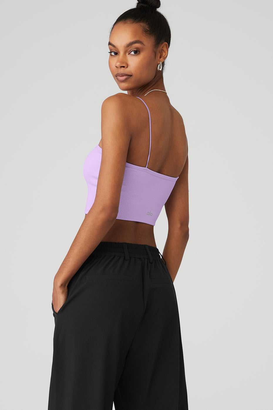 Alo Yoga USA Goddess Ribbed Bandeau Violet Skies | 4103926-ZH