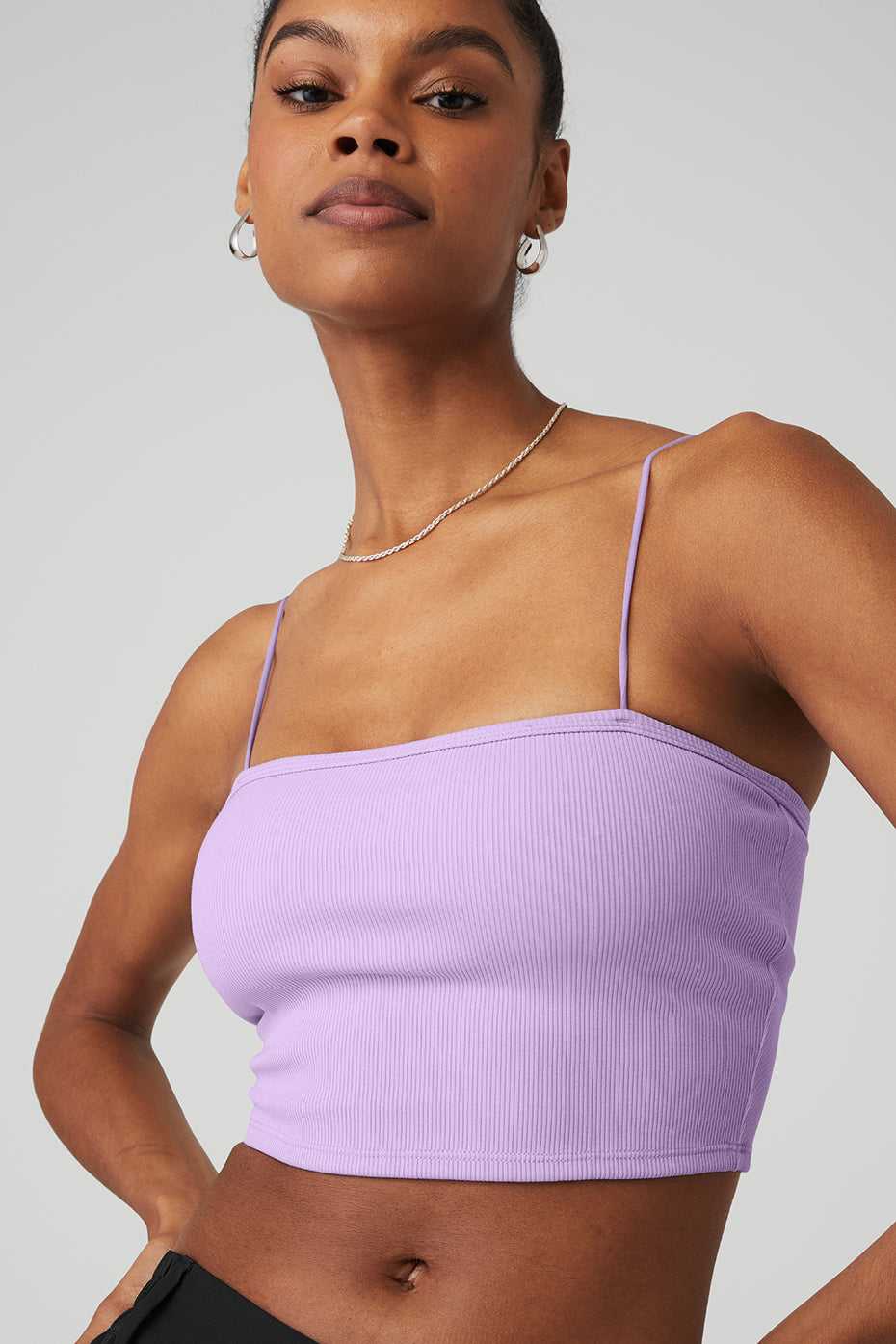 Alo Yoga USA Goddess Ribbed Bandeau Violet Skies | 4103926-ZH